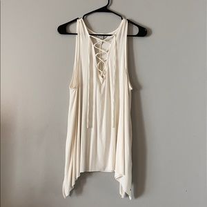 Size L American Eagle Flowy Lace Up Tank